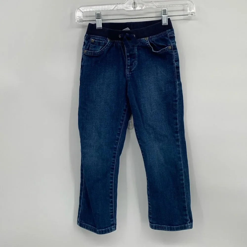 Gymboree Jeans Straight Leg Elastic Waist Faux Tie girls 5T